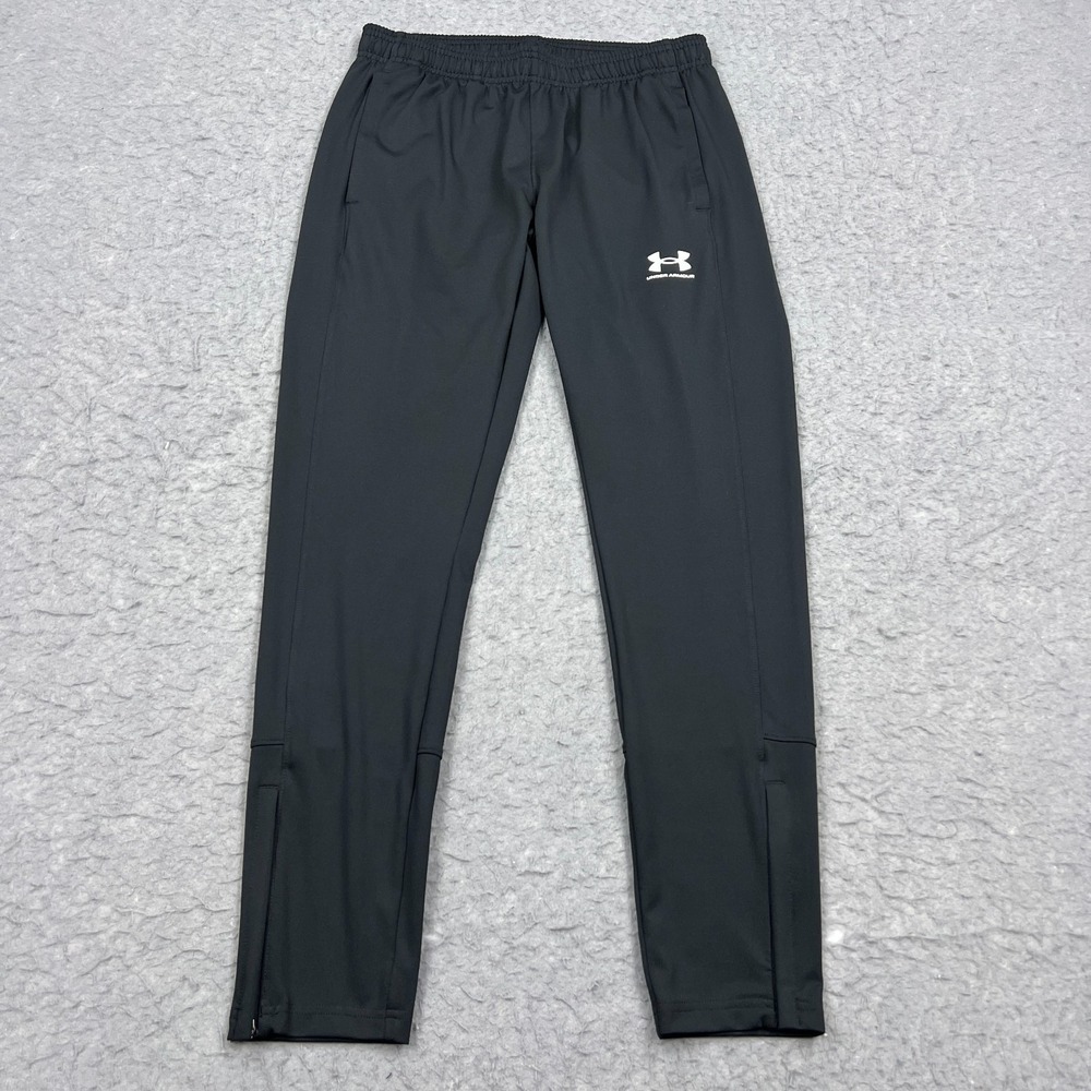 Under Armour Challenger Training Pants Women's Large Black Ankle Zip Stretch Gym